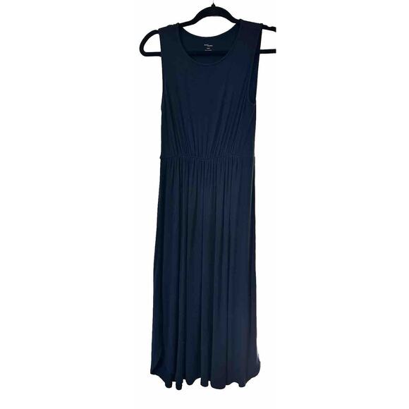 Daily Ritual Women's Blue Round Neck Sleeveless Casual Midi Tank Dress Small - Picture 3 of 7